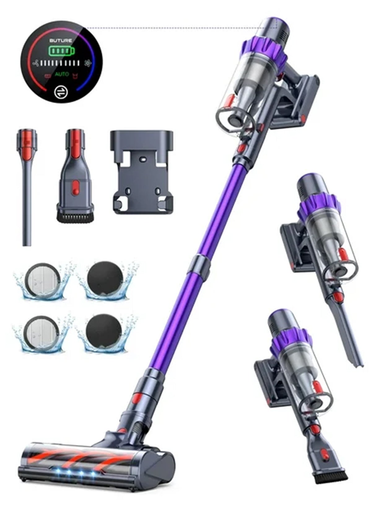 【New Year Sale!】Buture VC70 450W/38KPA Suction Cordless Vacuum Cleaner